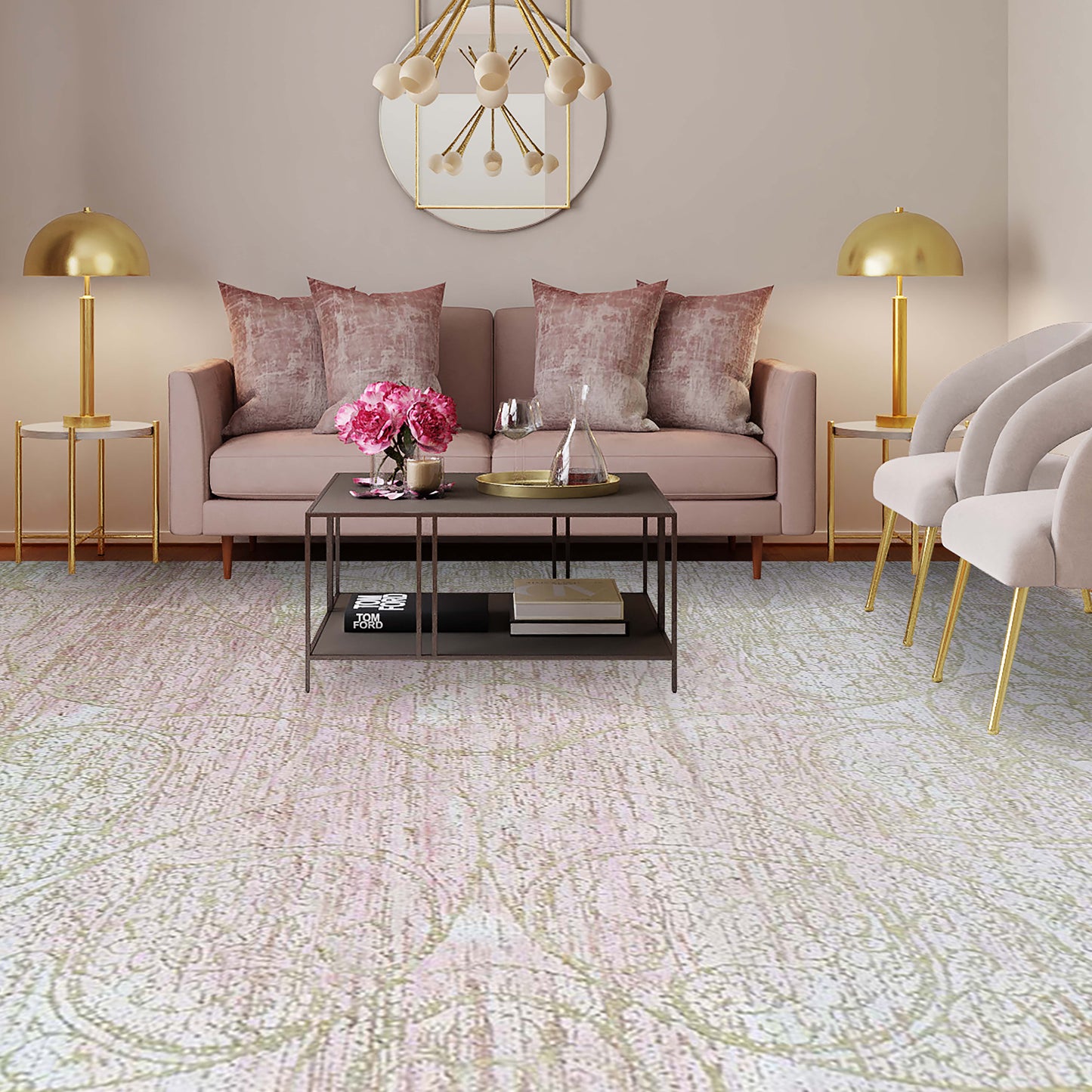 CANTERBURY SILK C8835 PINK / GREY