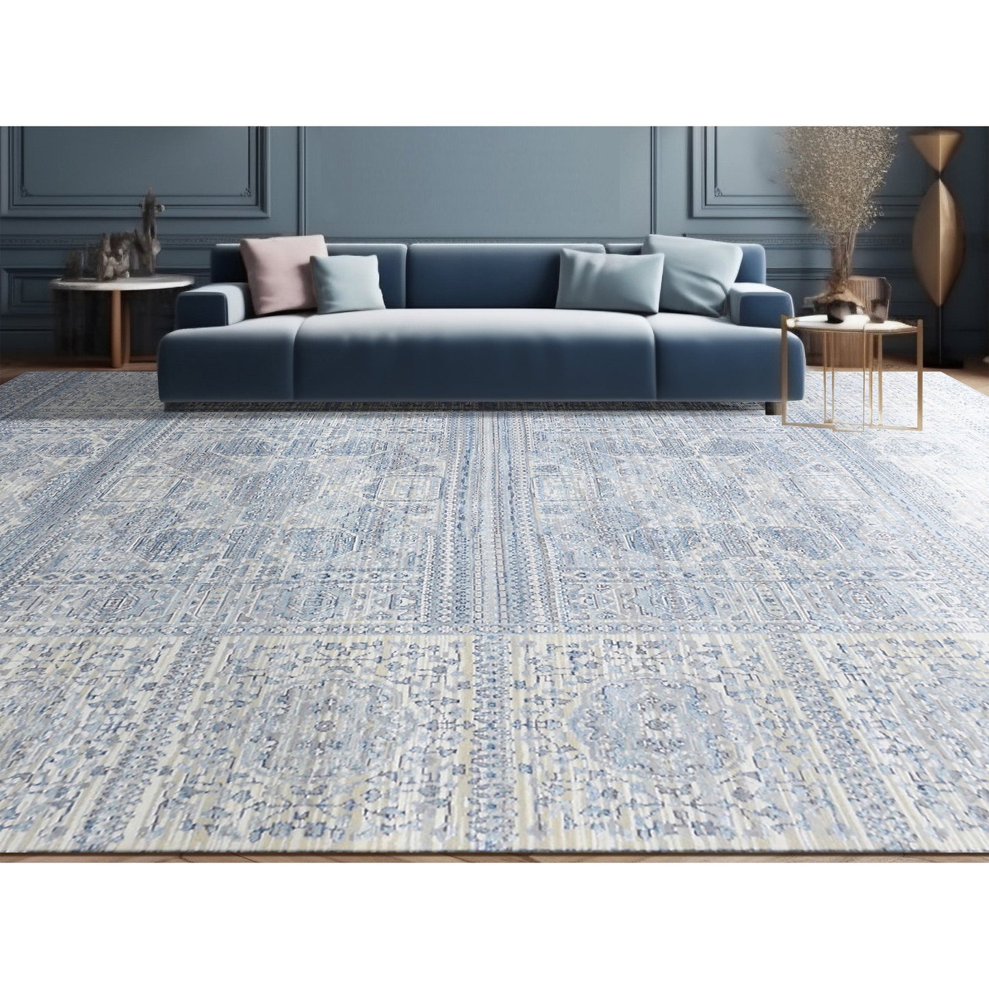 CANTERBURY SILK JPG-4 LIGHT BLUE / IVORY