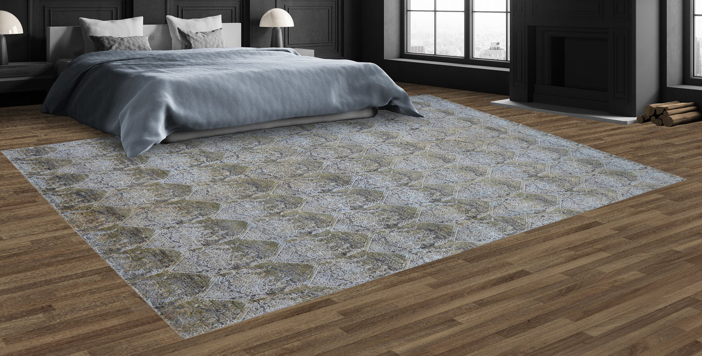 CANTERBURY SILK OM-06 SILVER / BROWN