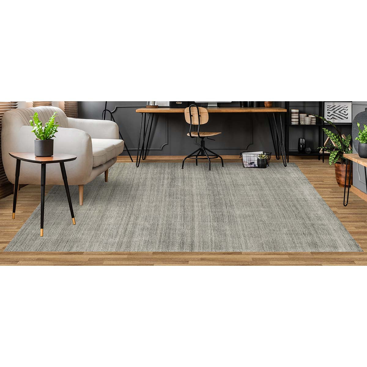 CANTERBURY SILK PLAIN LIGHT GREY / GREY