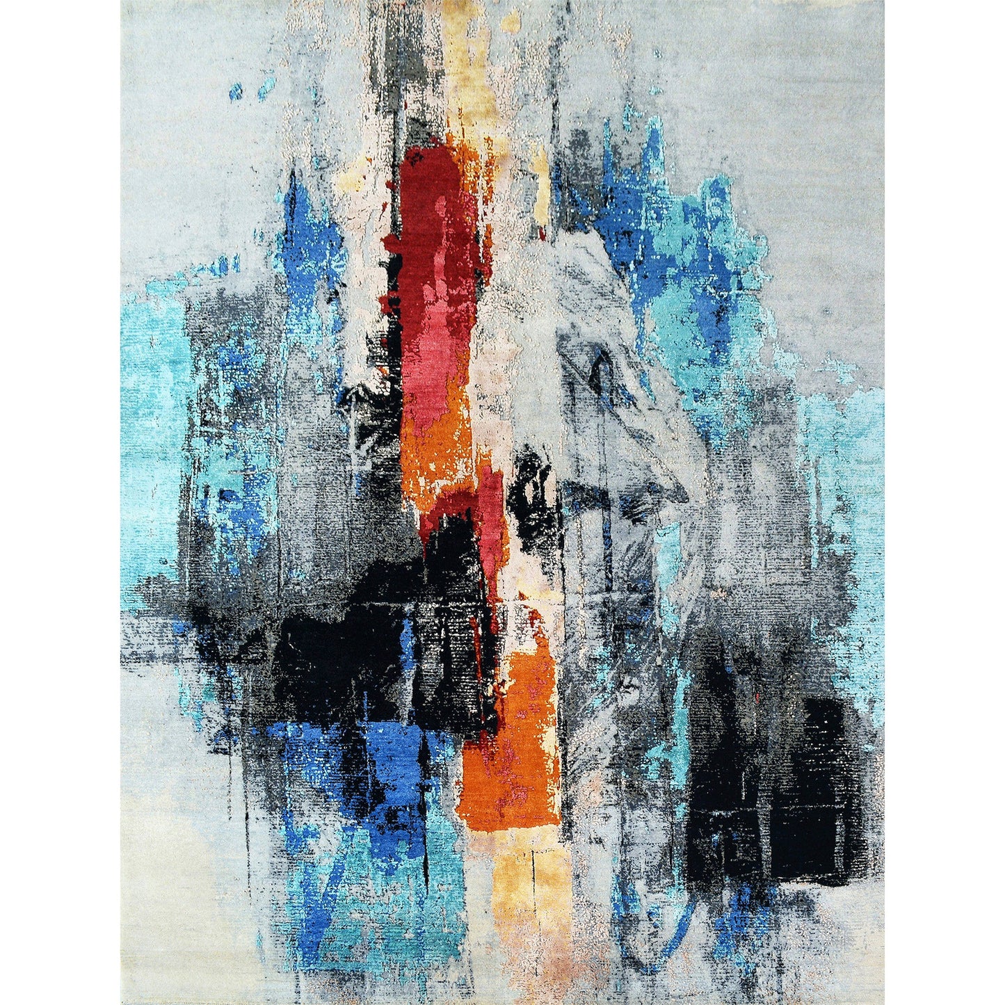 CANVAS ART W/ SILK 2395B BLUE