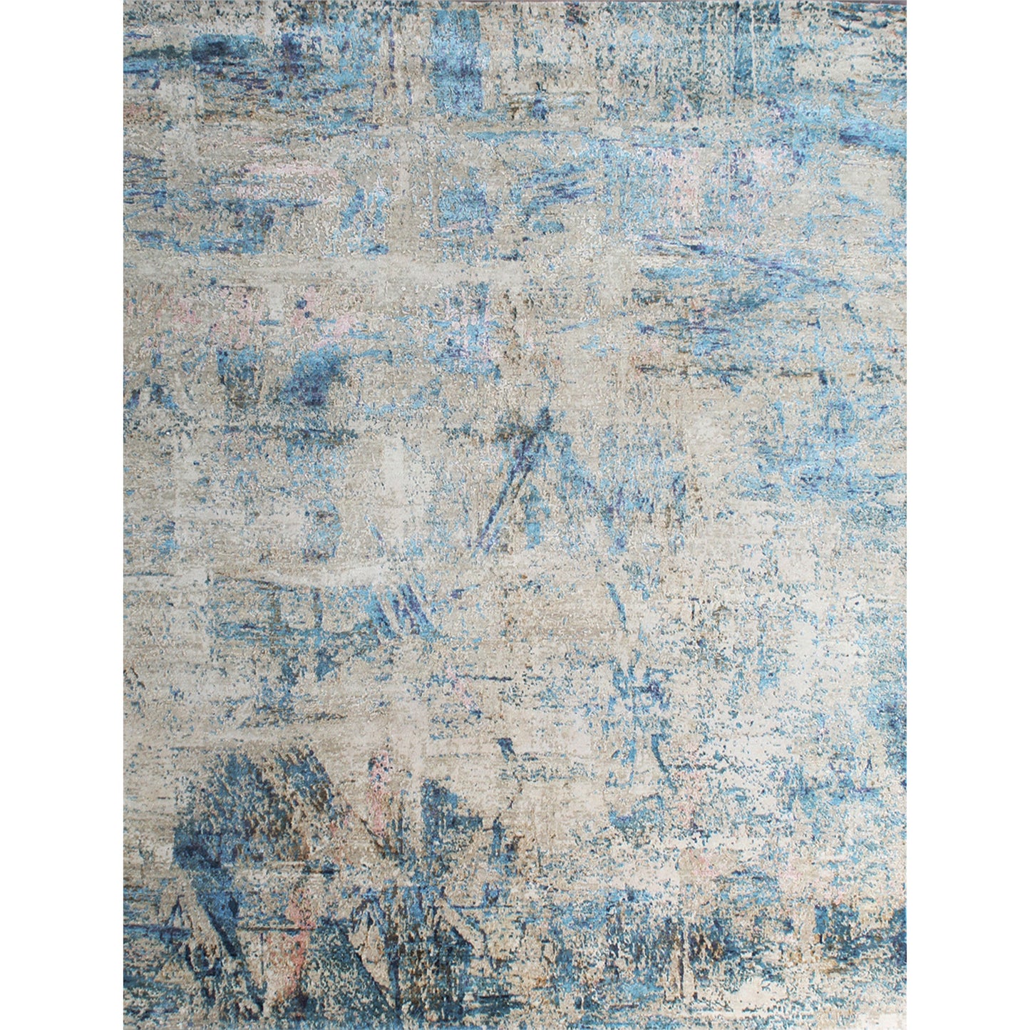 CANVAS ART W/ SILK B1920 BEIGE / LIGHT BLUE