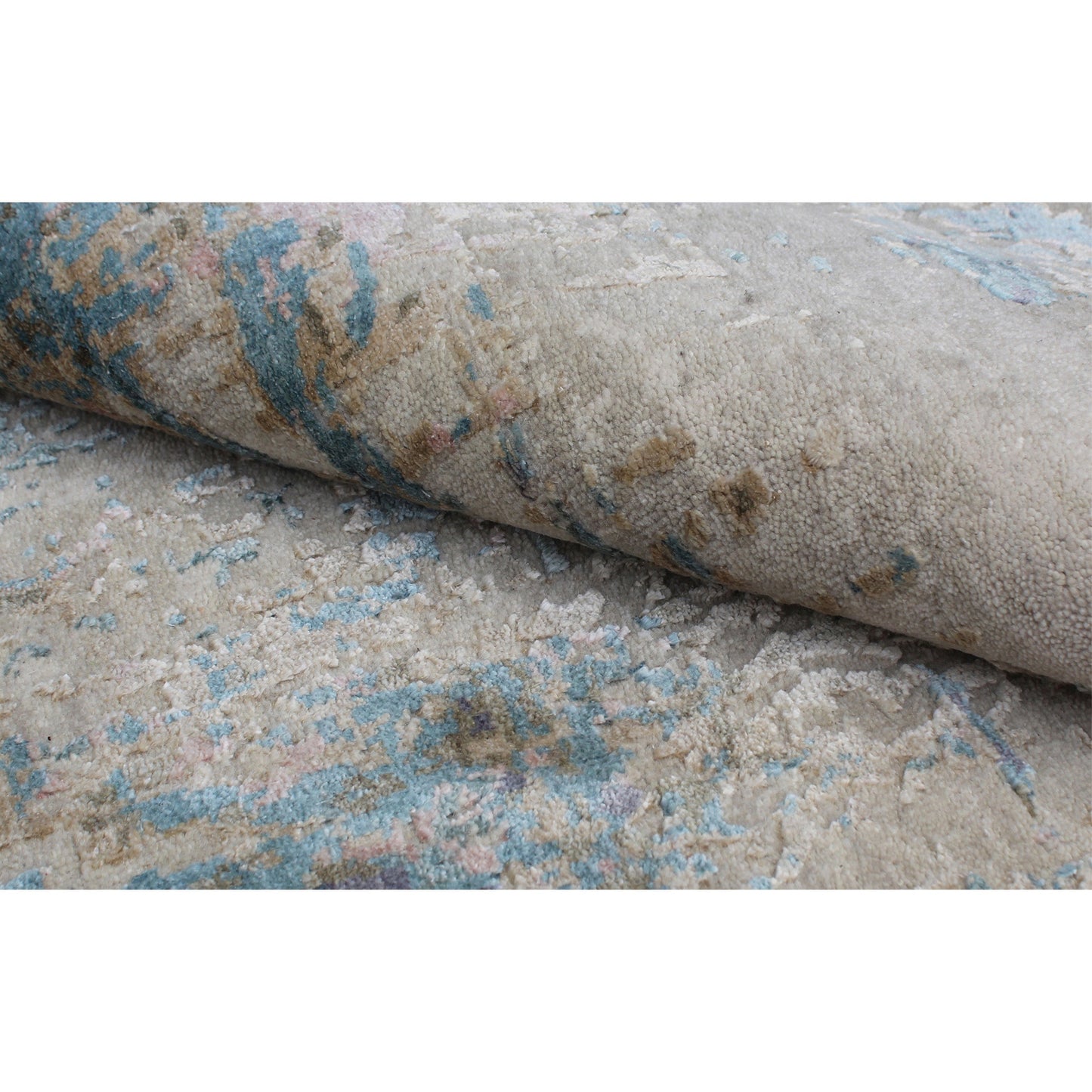 CANVAS ART W/ SILK B1920 BEIGE / LIGHT BLUE