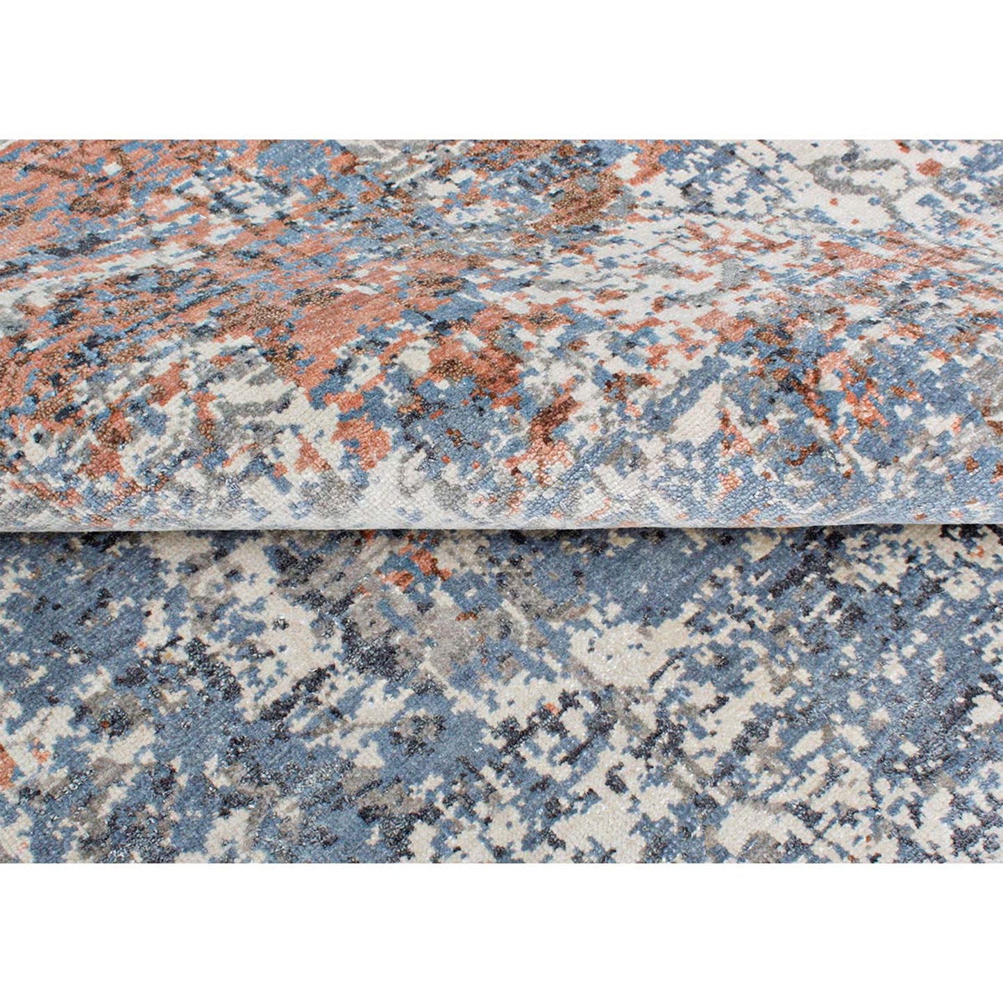 CANVAS ART W/ SILK B1924 SILVER / PEACH