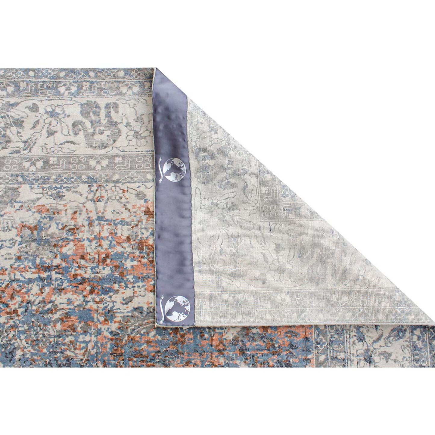 CANVAS ART W/ SILK B1924 SILVER / PEACH