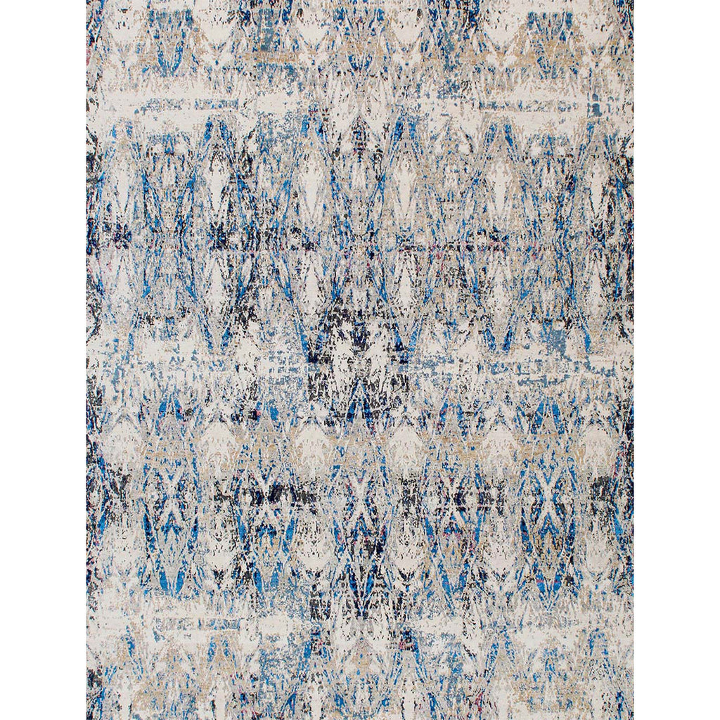 CANVAS ART W/ SILK B1931 IVORY / BLUE