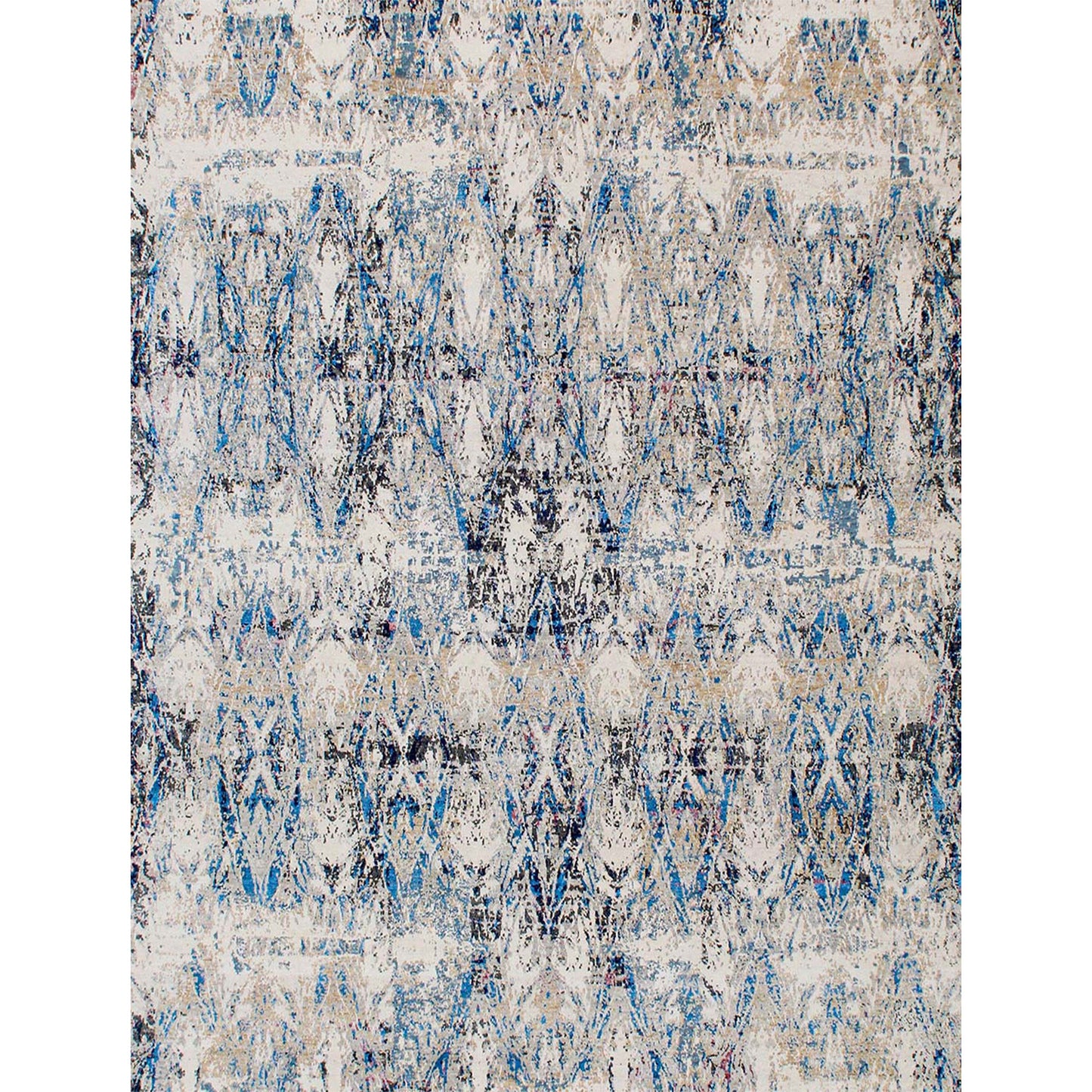 CANVAS ART W/ SILK B1931 IVORY / BLUE