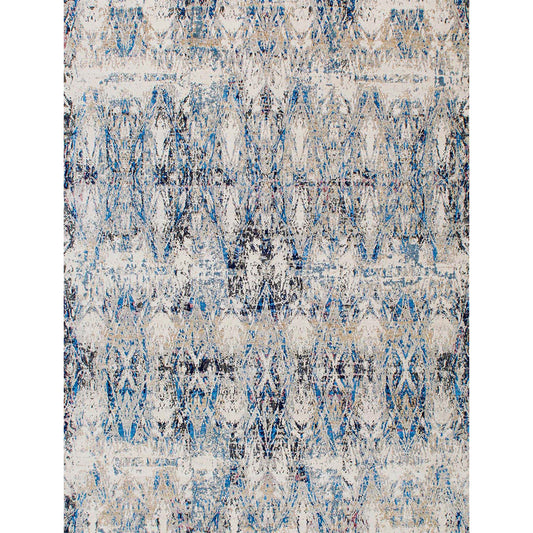 CANVAS ART W/ SILK B1931 IVORY / BLUE