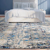 CANVAS ART W/ SILK B1931 IVORY / BLUE