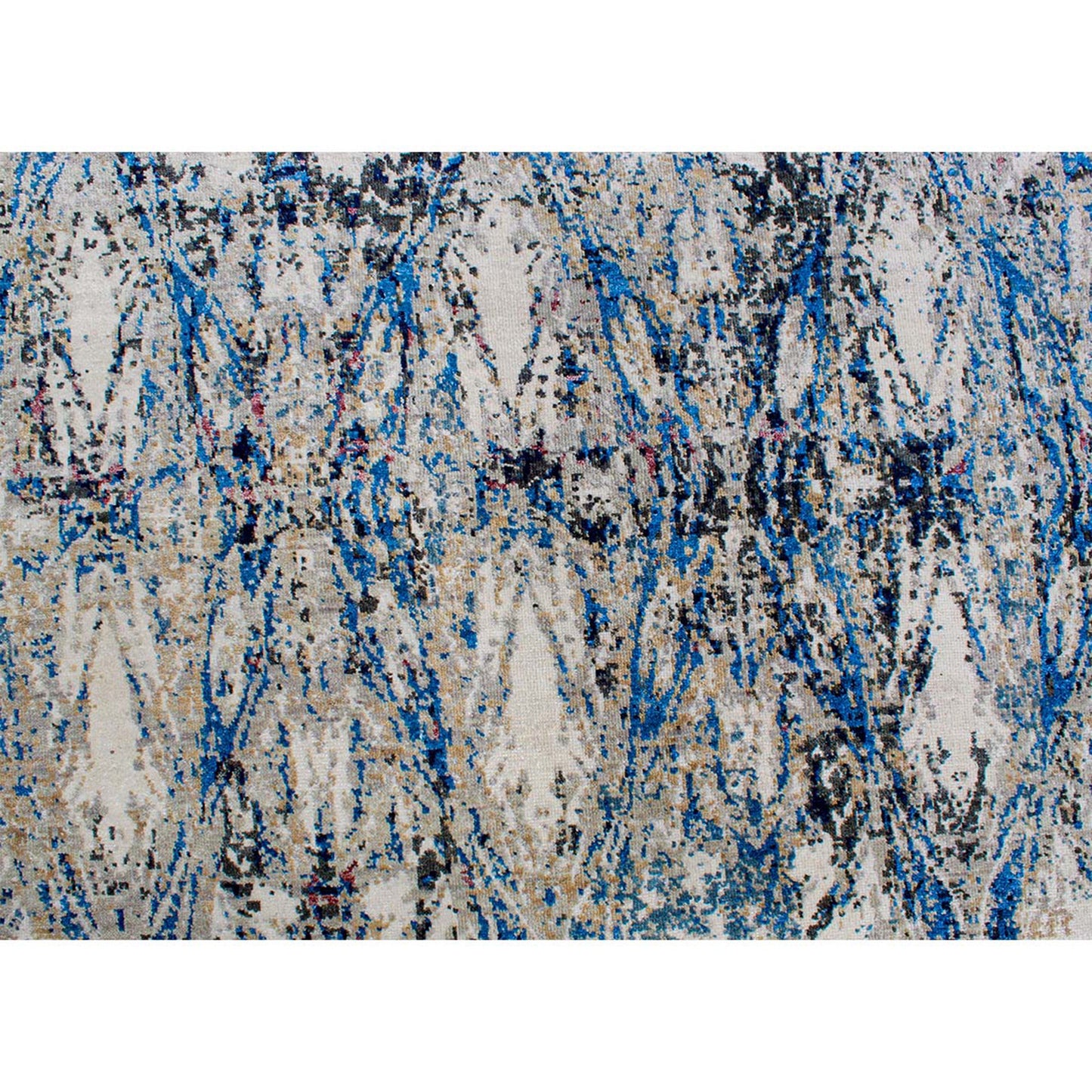 CANVAS ART W/ SILK B1931 IVORY / BLUE