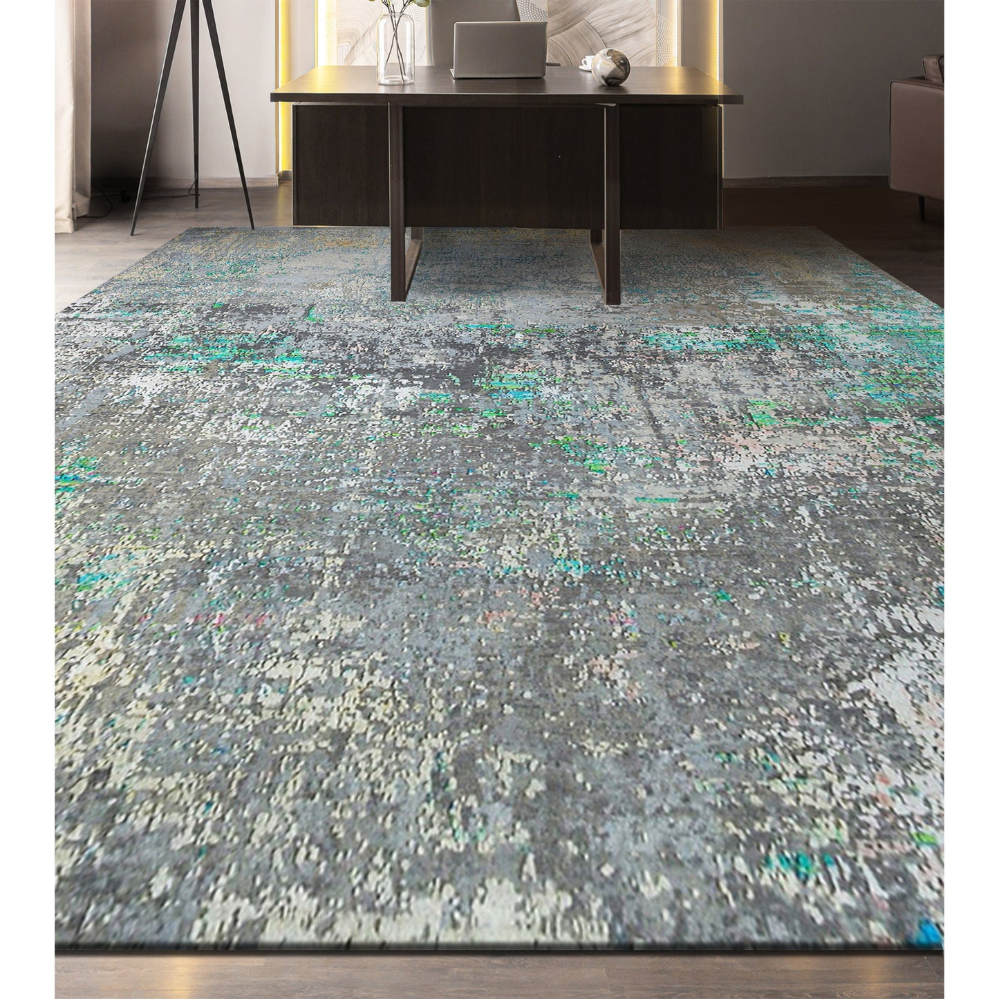 CANVAS ART W/ SILK C1601 GREY / CHARCOAL
