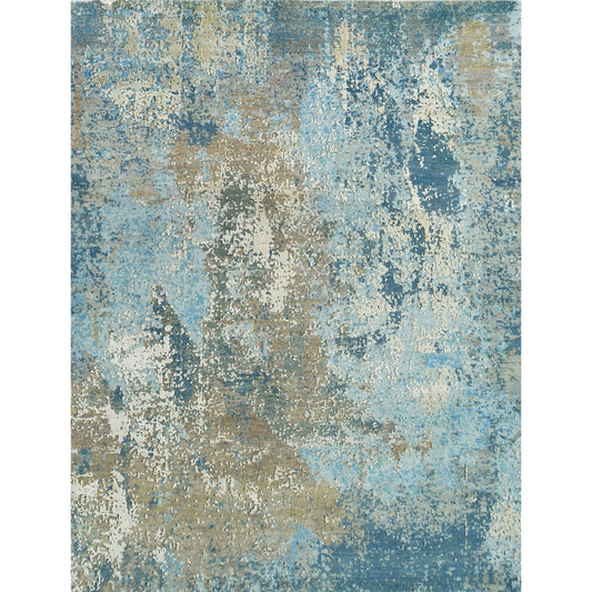 CANVAS ART W/ SILK C2363 GREY / BLUE
