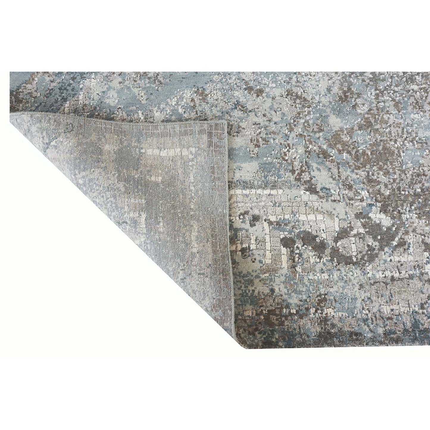 CANVAS ART W/ SILK C2607 BEIGE / BLUE