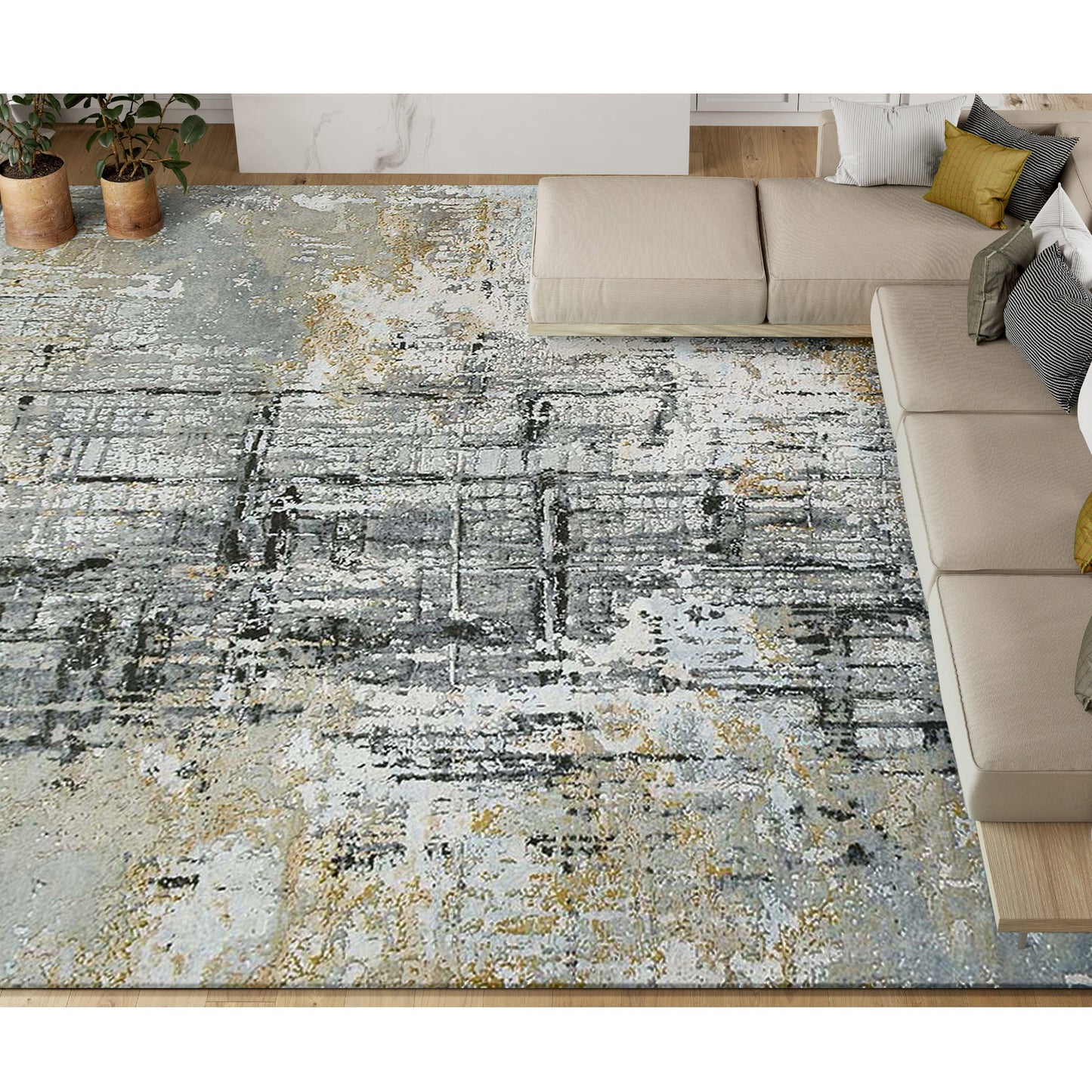 CANVAS ART W/ SILK C7356 BRICELYN CHARCOAL