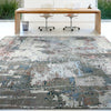 CANVAS ART W/ SILK C8568 GREY / BLUE