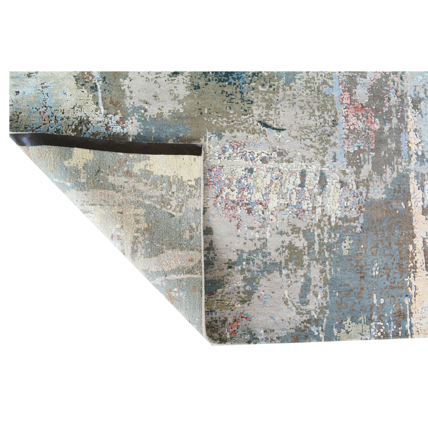 CANVAS ART W/ SILK C8568 GREY / BLUE