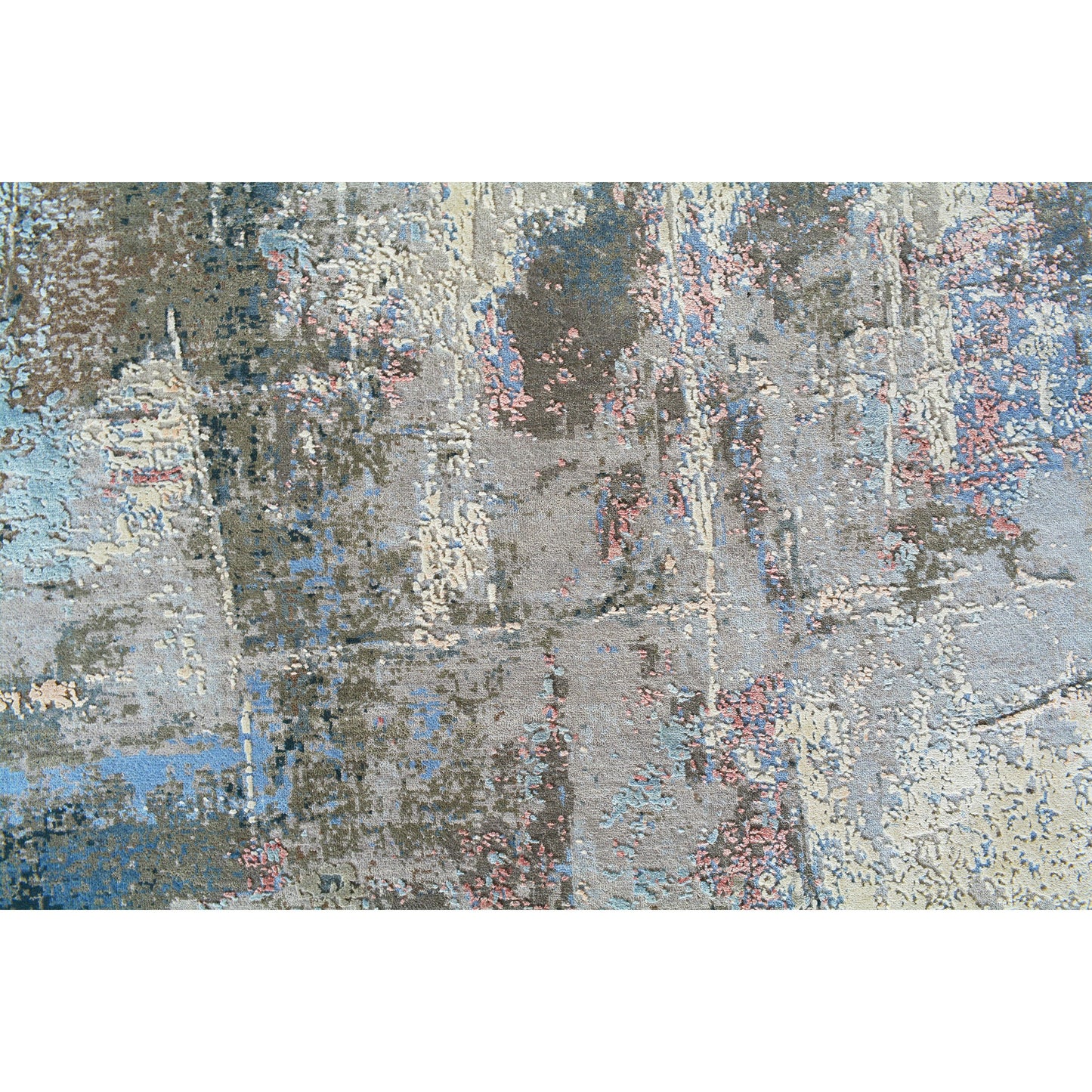 CANVAS ART W/ SILK C8568 GREY / BLUE