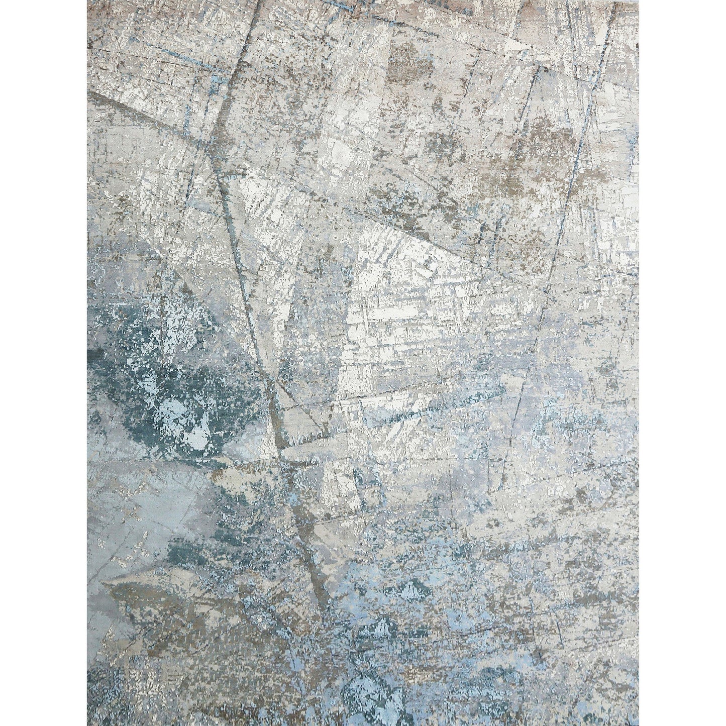 CANVAS ART W/ SILK C8607 CARLTON CHARCOAL / BLUE