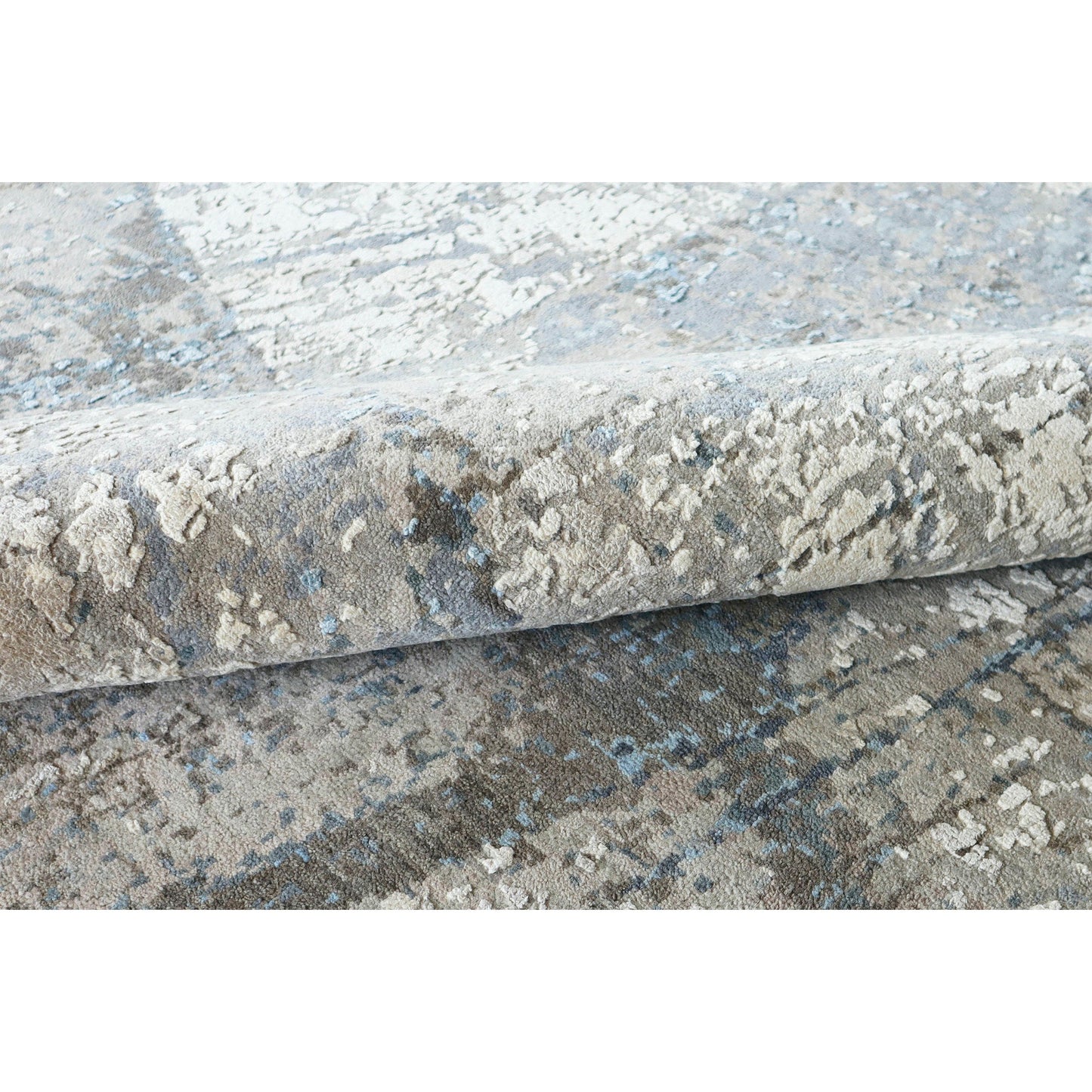 CANVAS ART W/ SILK C8607 CARLTON CHARCOAL / BLUE
