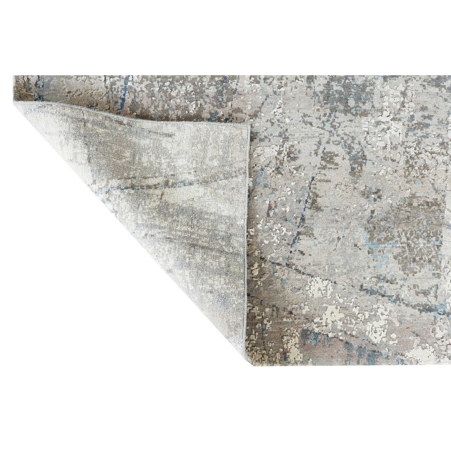 CANVAS ART W/ SILK C8607 CARLTON CHARCOAL / BLUE