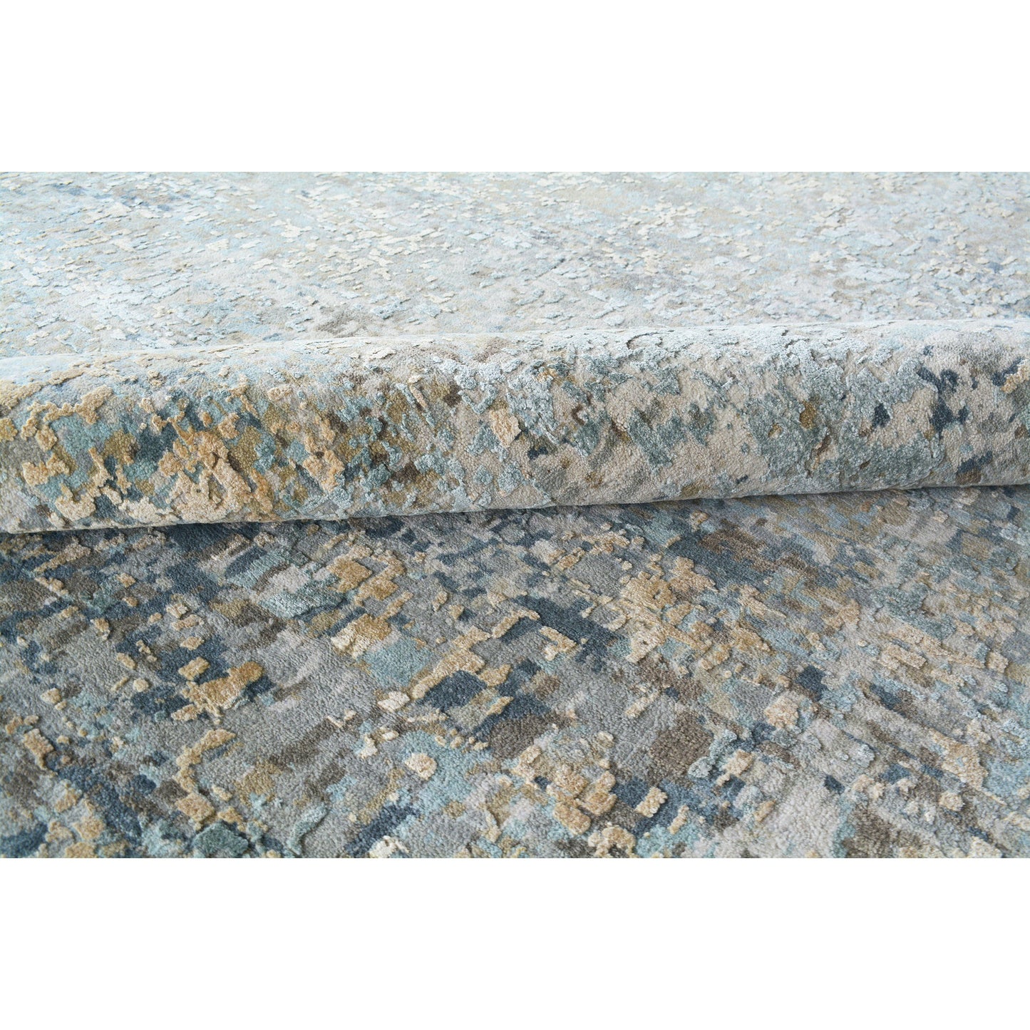 CANVAS ART W/ SILK C8645 GRAYSON BEIGE / BLUE