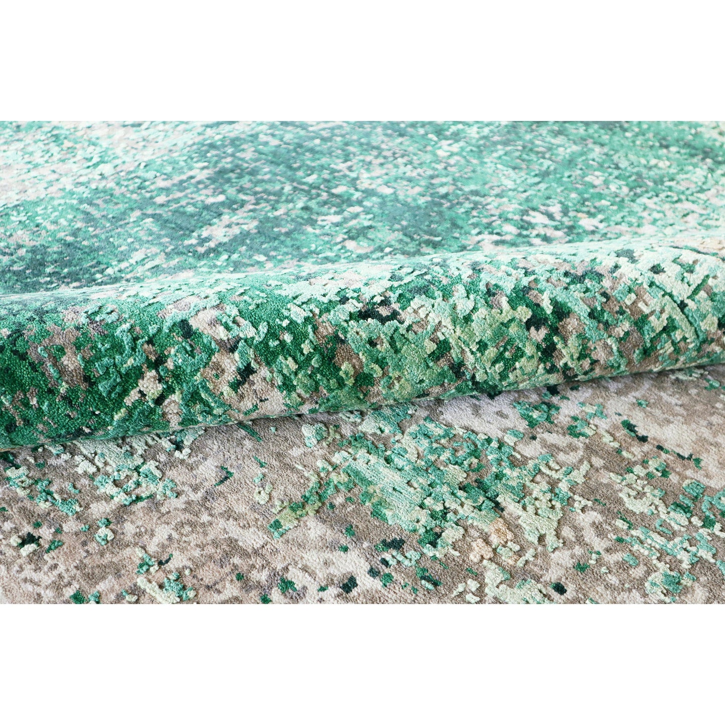 CANVAS ART W/ SILK C9223 GREY / GREEN