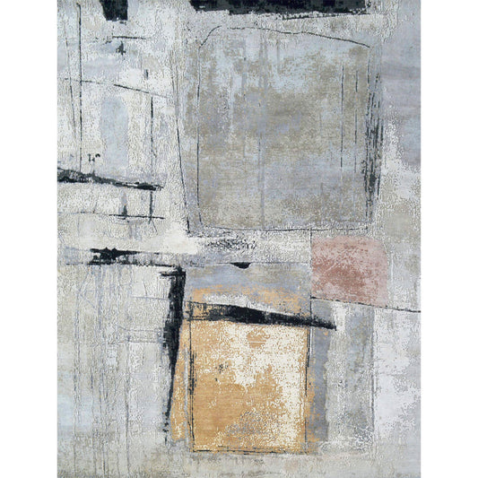 CANVAS ART W/ SILK C9315 SILVER / GOLD