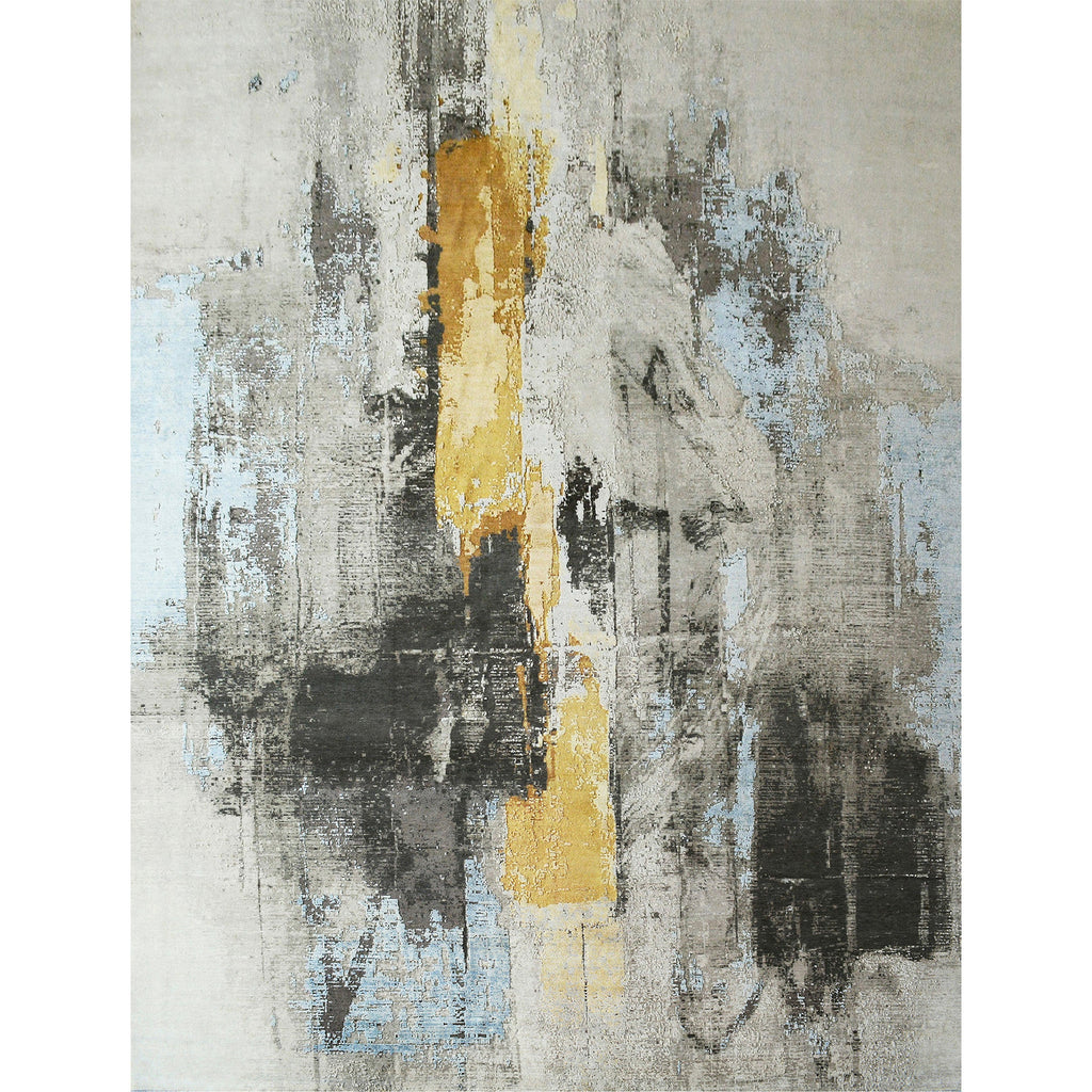 CANVAS ART W/ SILK C9364 CHARCOAL / YELLOW