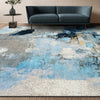 CANVAS ART W/ SILK CH200 BLUE / GREY