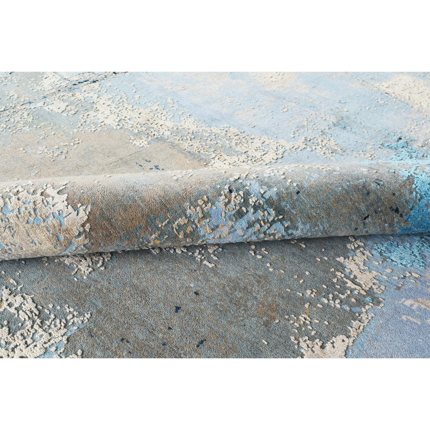 CANVAS ART W/ SILK CH200 BLUE / GREY