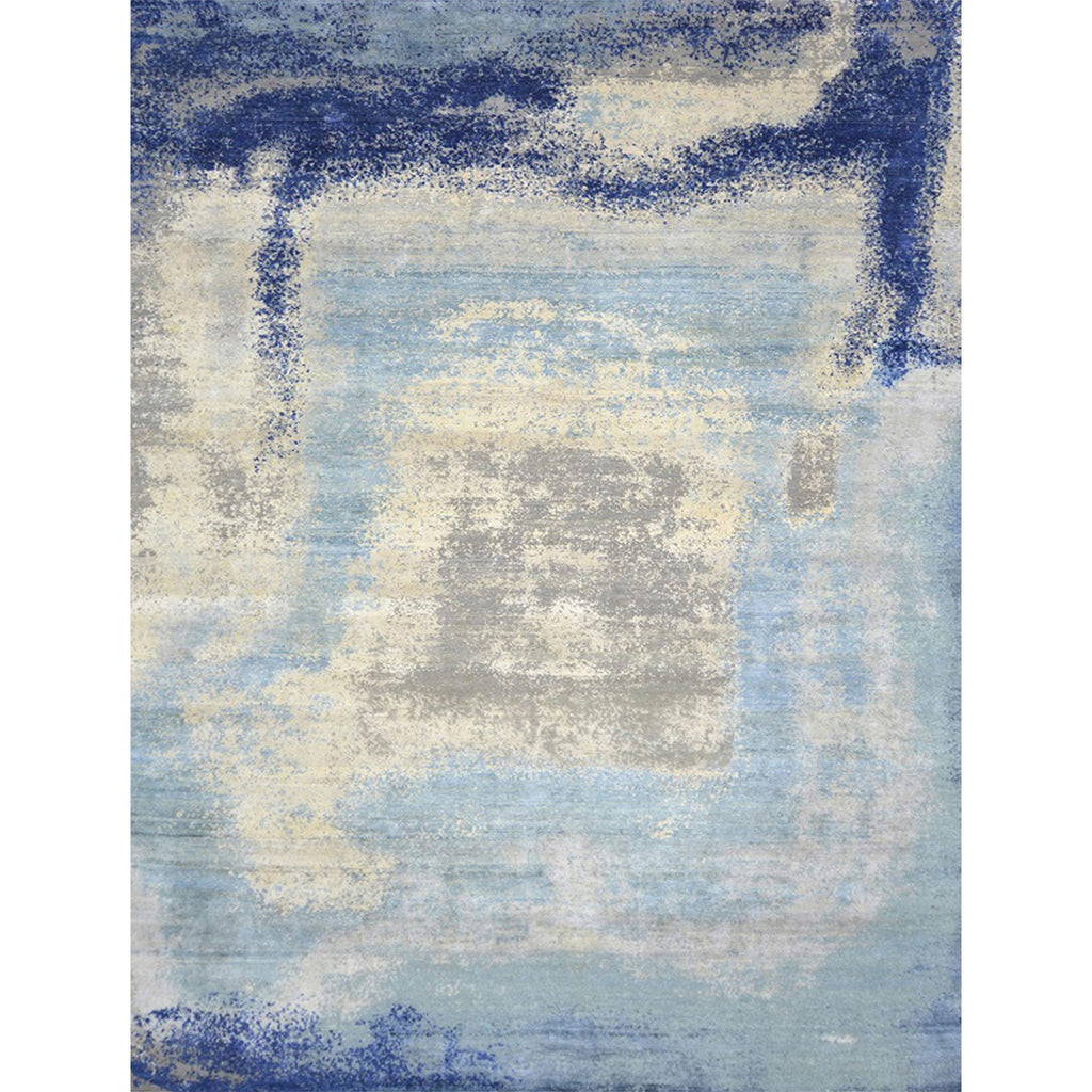 CANVAS ART W/ SILK JOR81 GREY / BLUE