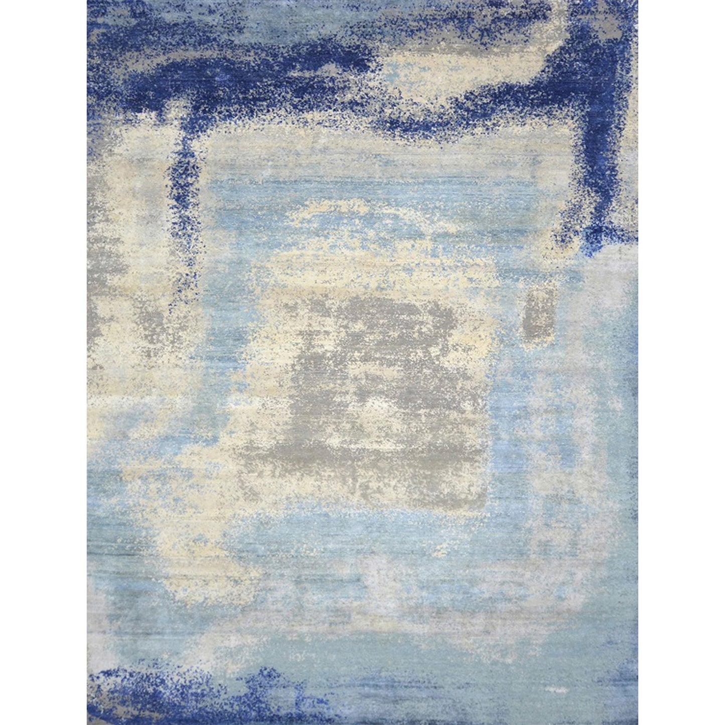 CANVAS ART W/ SILK JOR81 GREY / BLUE