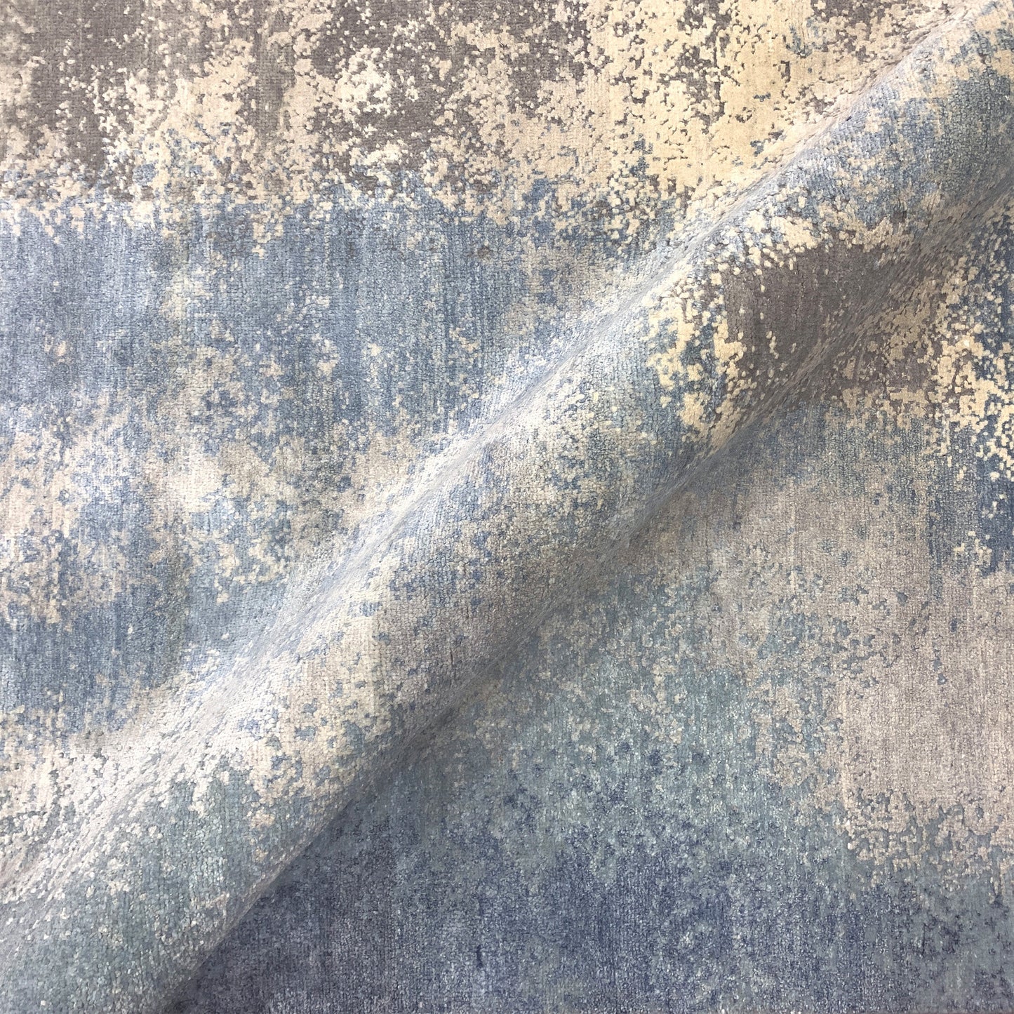 CANVAS ART W/ SILK JOR81 GREY / BLUE
