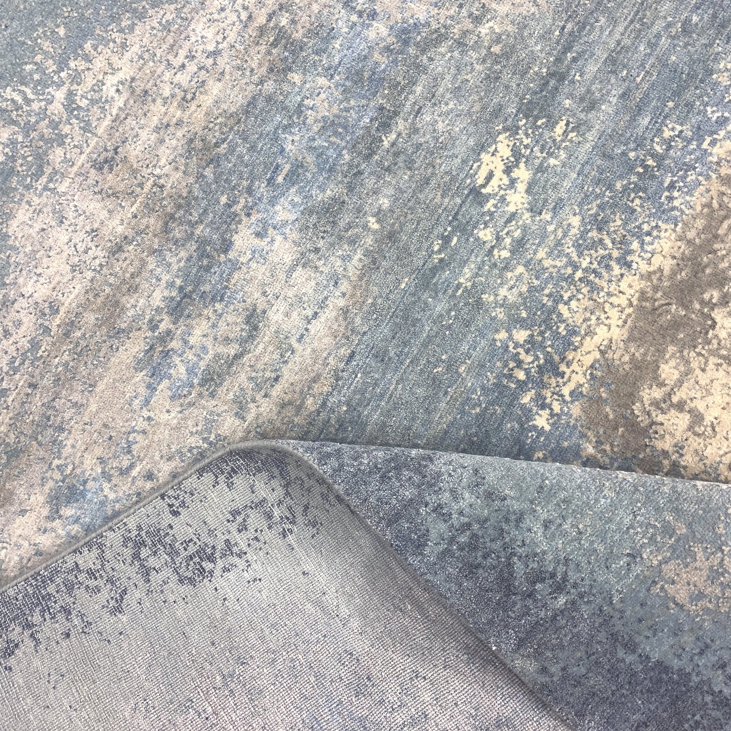 CANVAS ART W/ SILK JOR81 GREY / BLUE