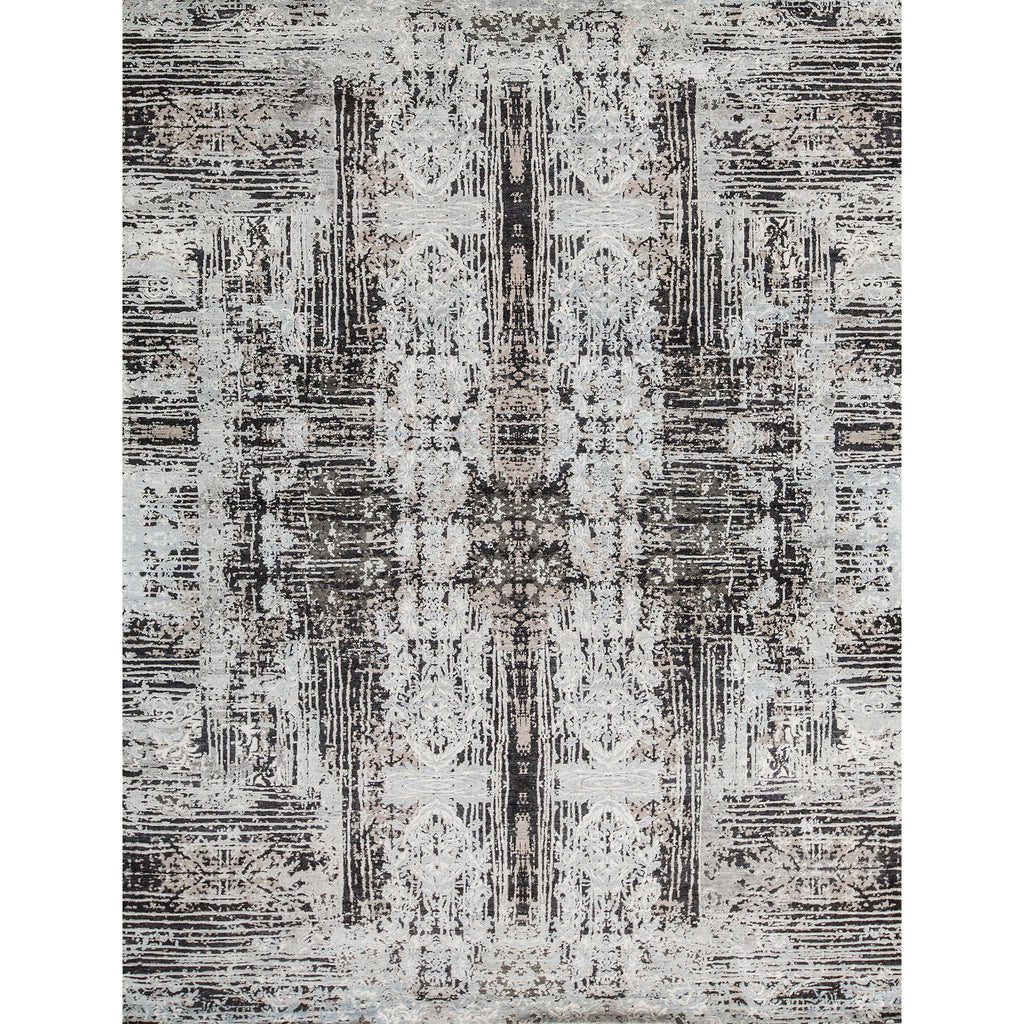 CANVAS ART W/ SILK MIT24 GREY / LIGHT BLUE