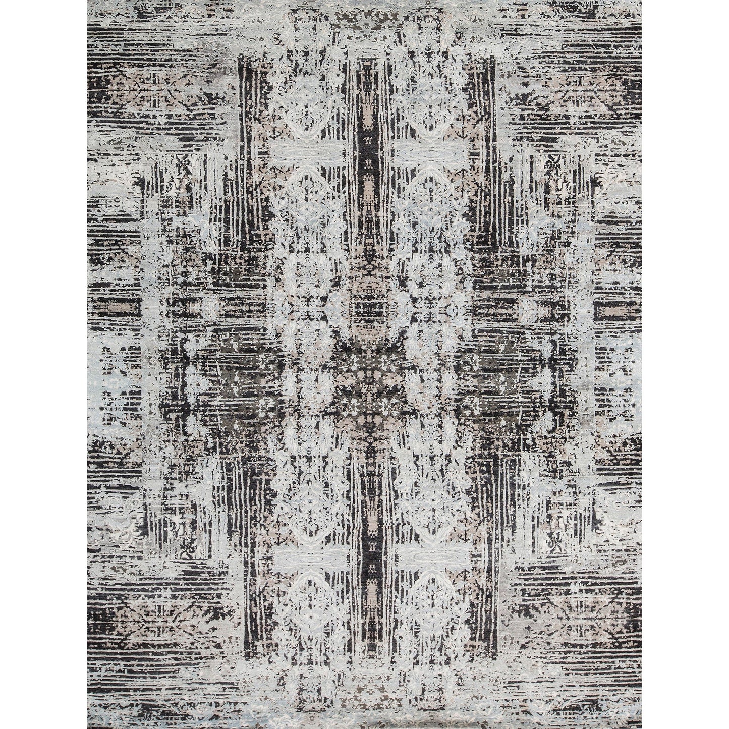 CANVAS ART W/ SILK MIT24 GREY / LIGHT BLUE
