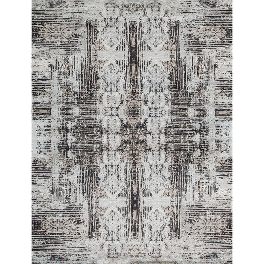 CANVAS ART W/ SILK MIT24 GREY / LIGHT BLUE