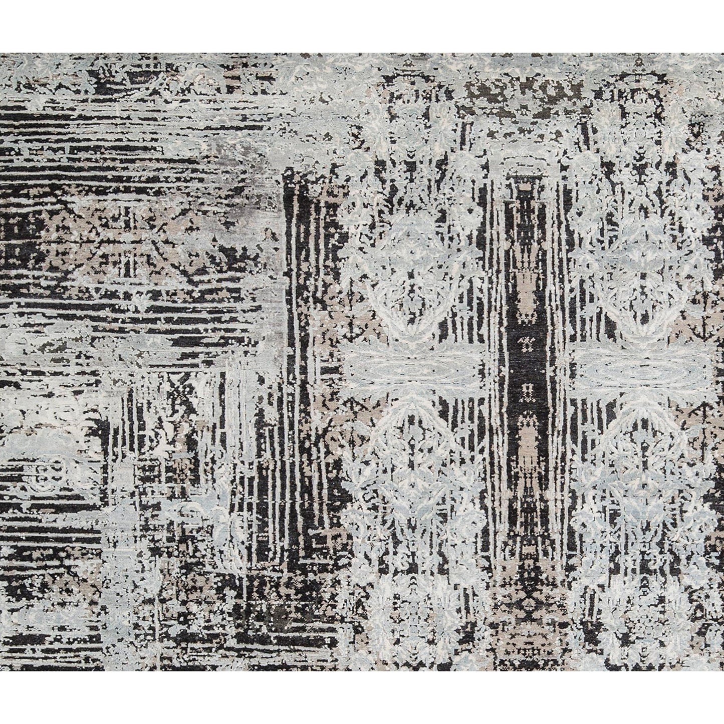 CANVAS ART W/ SILK MIT24 GREY / LIGHT BLUE