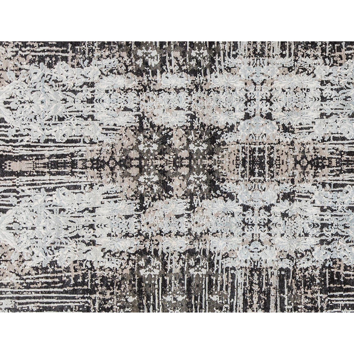 CANVAS ART W/ SILK MIT24 GREY / LIGHT BLUE