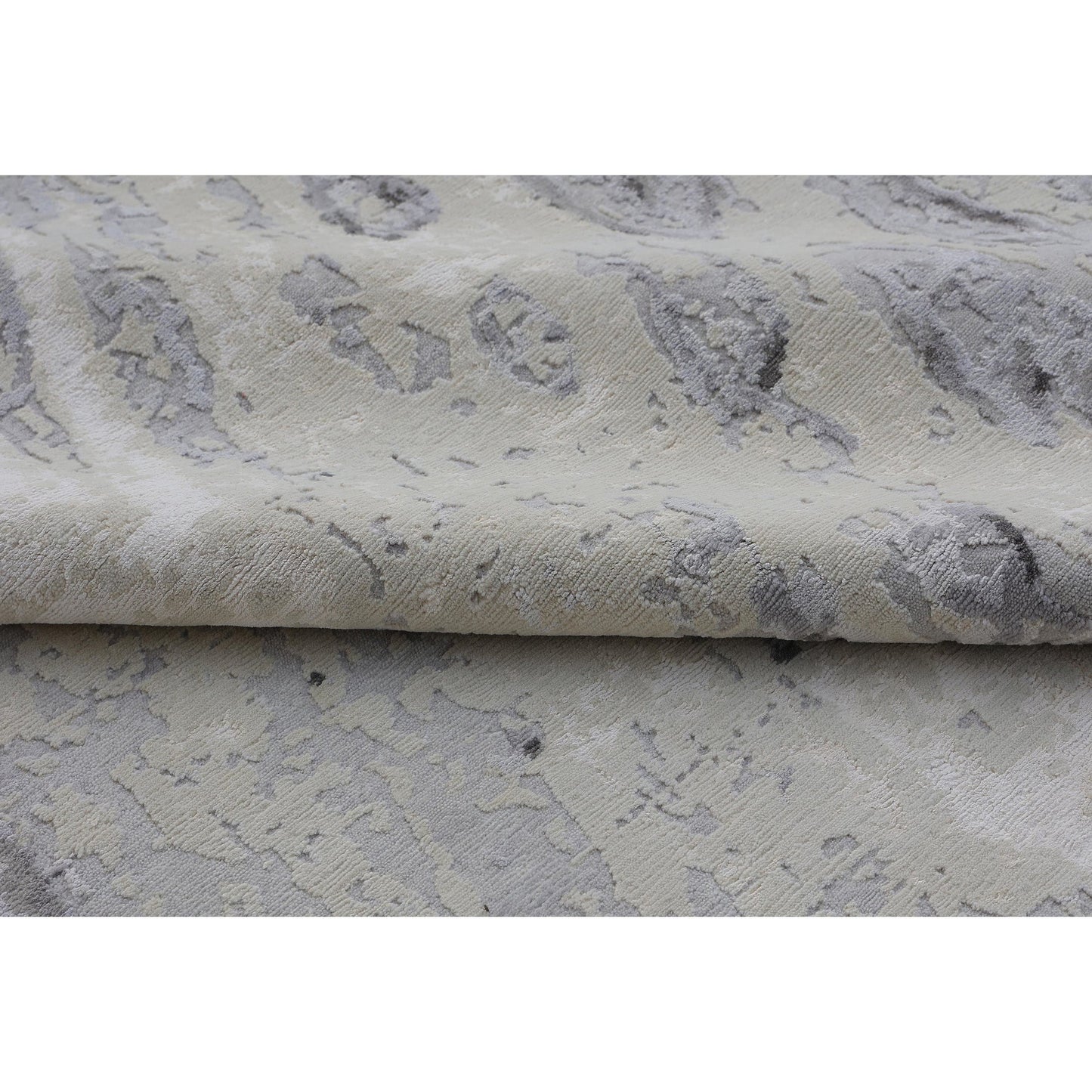 CANVAS ART W/ SILK OC202 IVORY / GREY