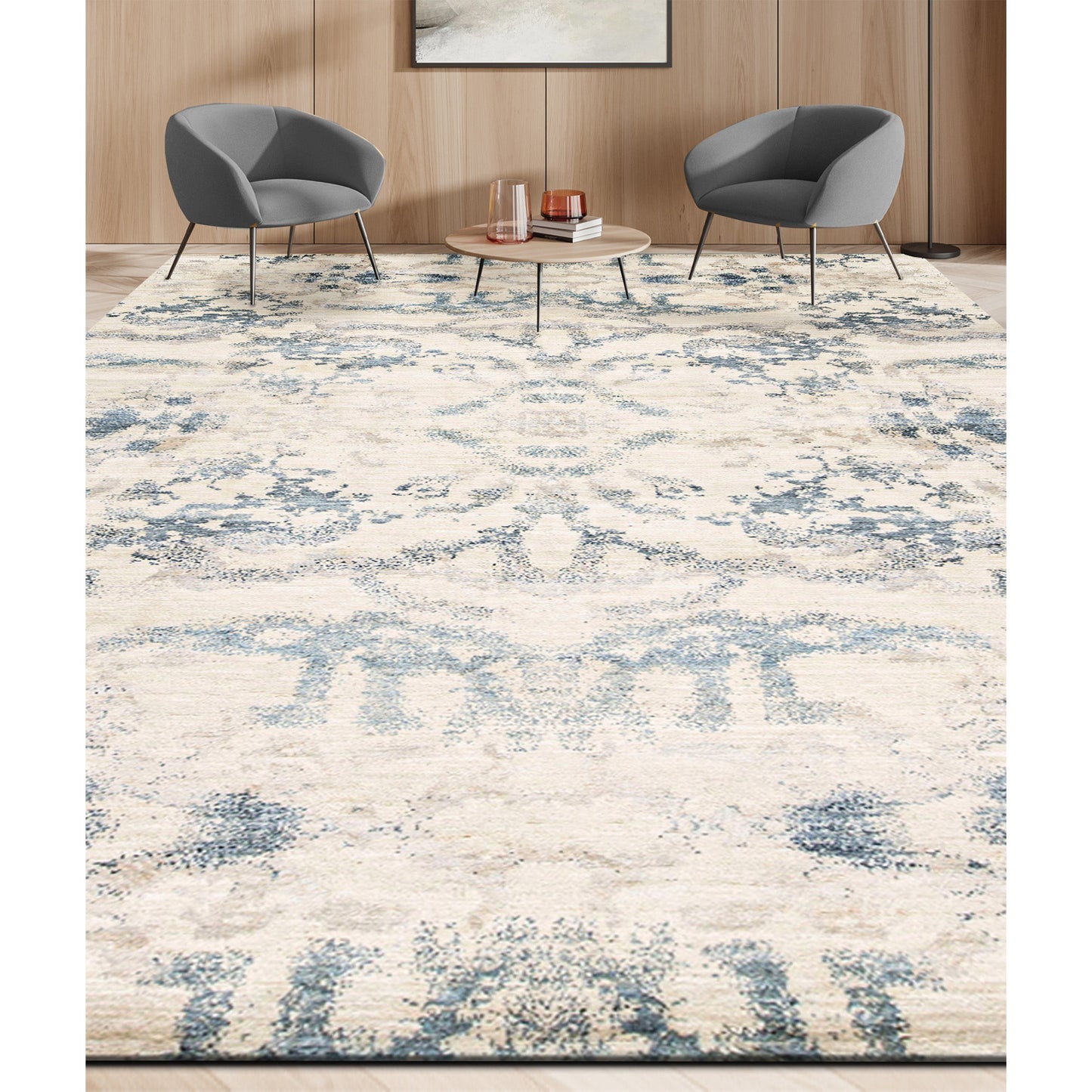 CANVAS ART W/ SILK OSS09 BEIGE / BEIGE