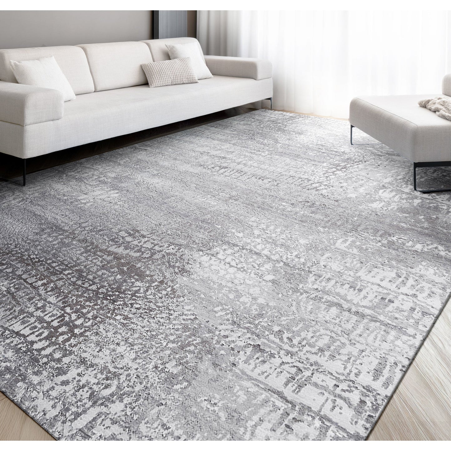 CANVAS ART W/ SILK RV903 SILVER / GREY