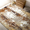 CANVAS ART W/ SILK CR801 BEIGE / RUST