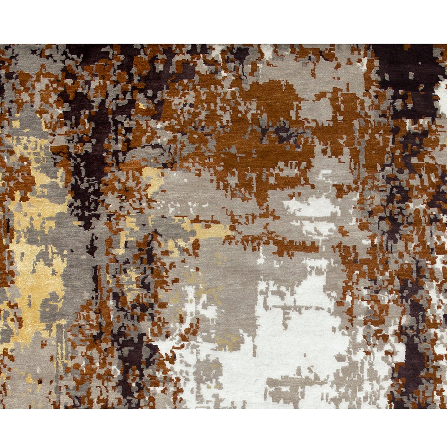 CANVAS ART W/ SILK CR801 BEIGE / RUST