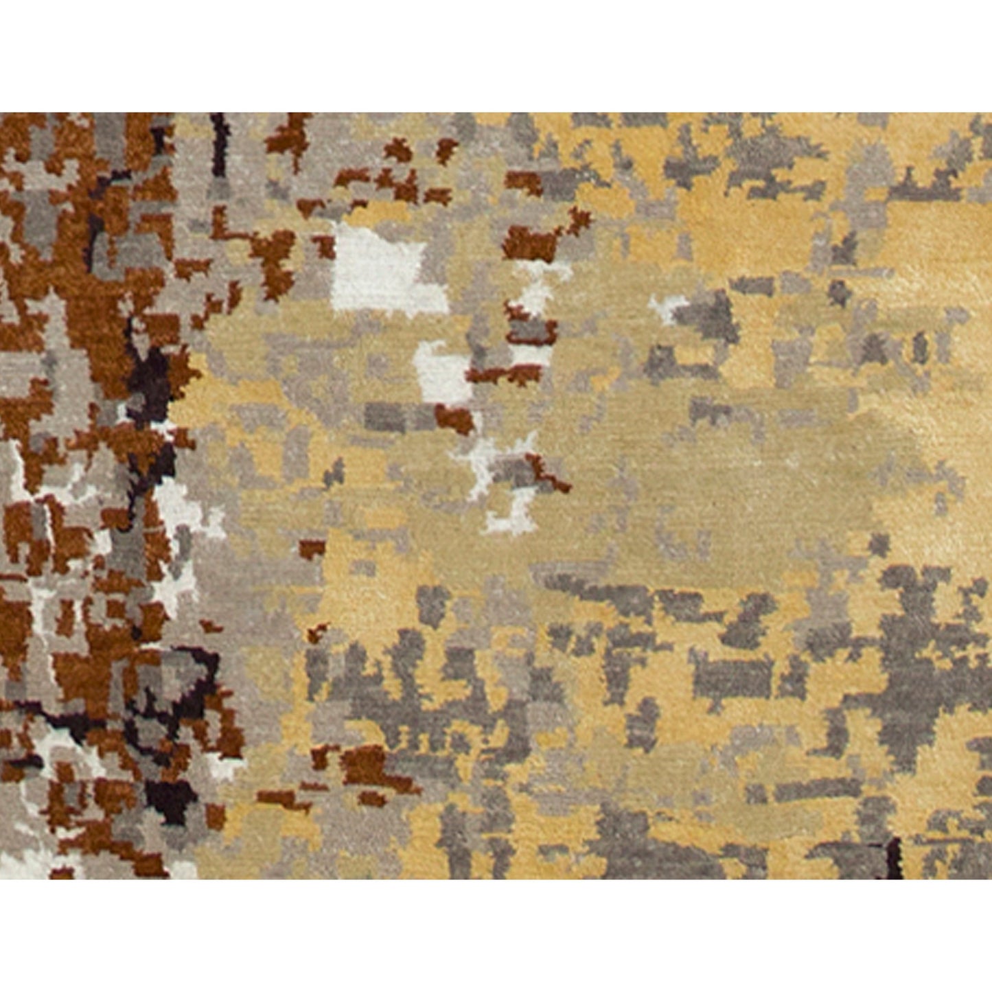 CANVAS ART W/ SILK CR801 BEIGE / RUST