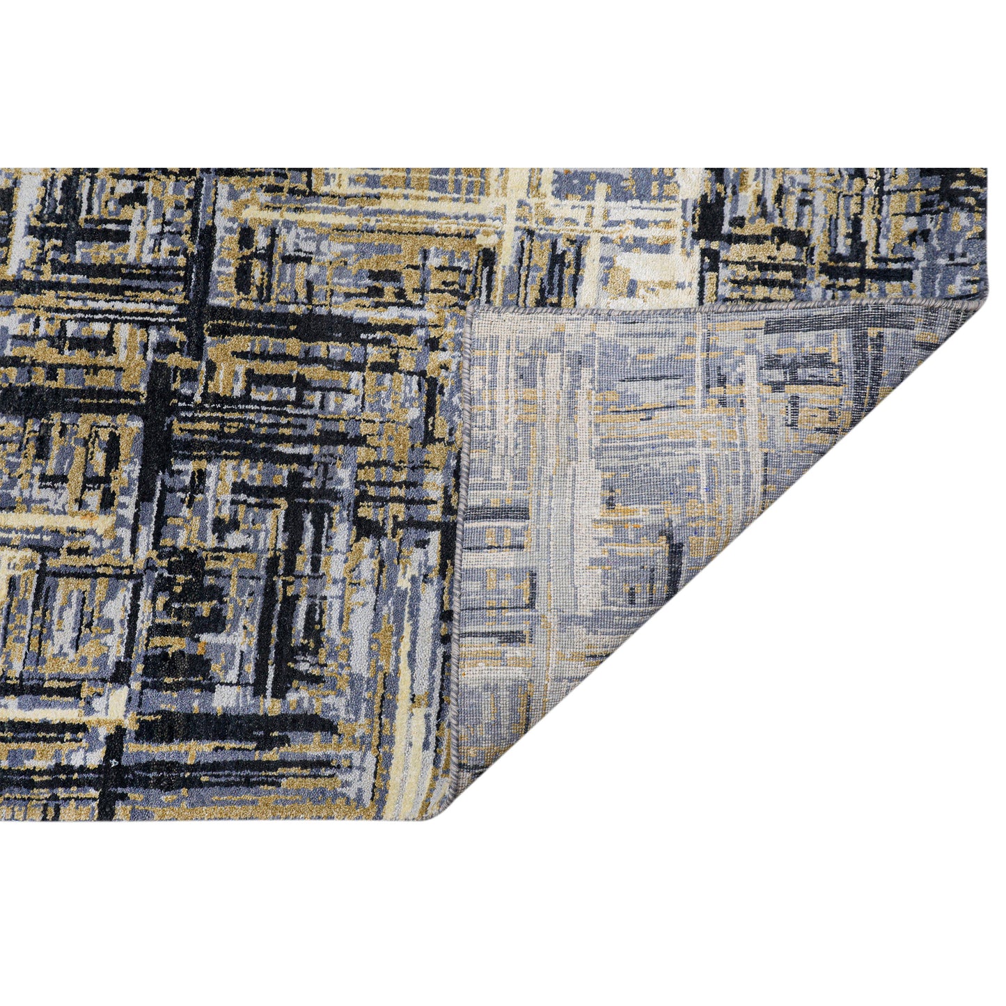 CANVAS ART W/ SILK J1028 GOLD / CHARCOAL