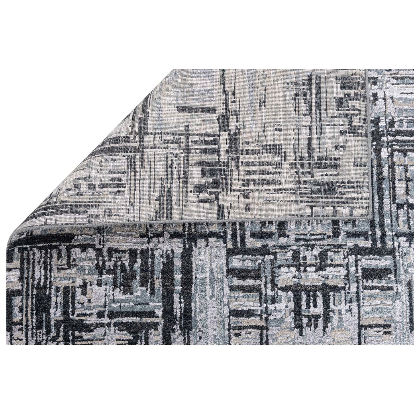 CANVAS ART W/ SILK J1028 SILVER / CHARCOAL