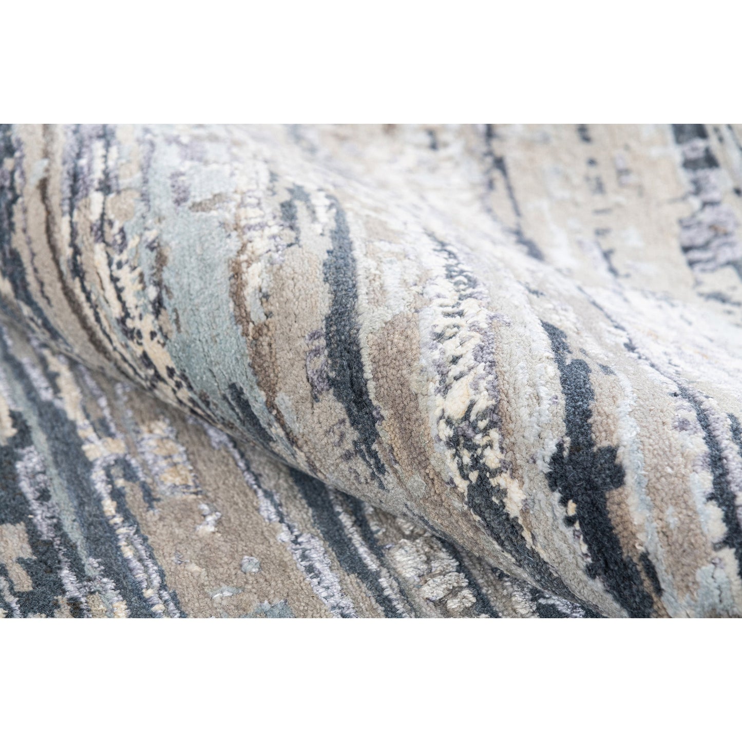 CANVAS ART W/ SILK J1029 SILVER / GREY