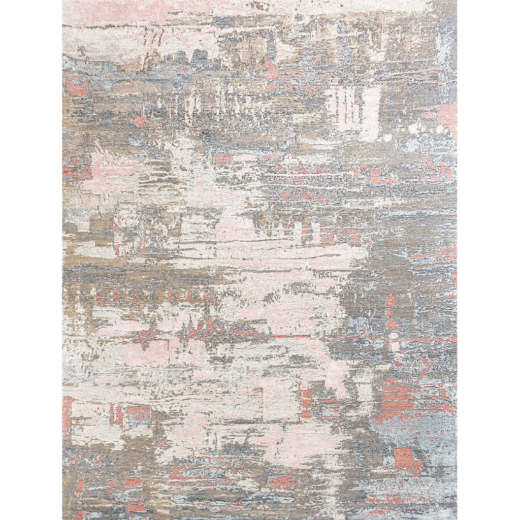 CANVAS ART W/ SILK J1041 GREY / PEACH