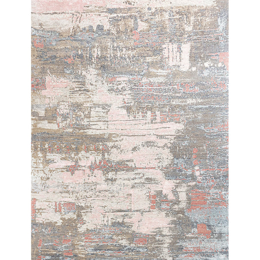 CANVAS ART W/ SILK J1041 GREY / PEACH